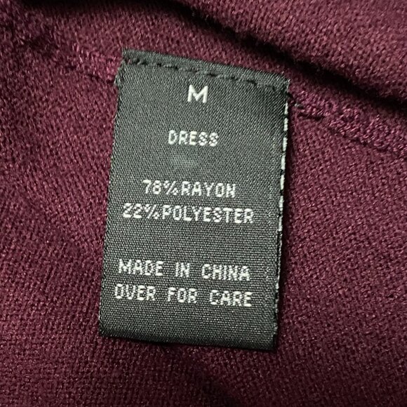 BCX Burgundy Stretch Knit Scoop Neck Fit & Flare Dress M Quiet Luxury–Inspired - Picture 10 of 12